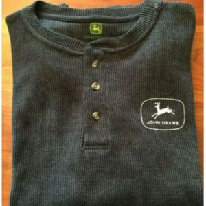 John Deer Men's Waffle Knit Thermal Top Grey M NWT